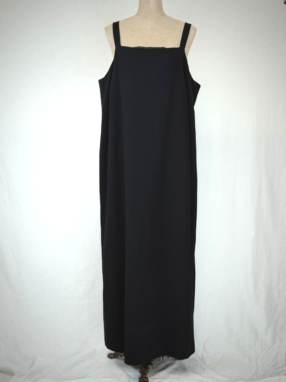 90's Vintage Jones New York Black Sleeveless Maxi Dress Womens 20W #5-0170 USA